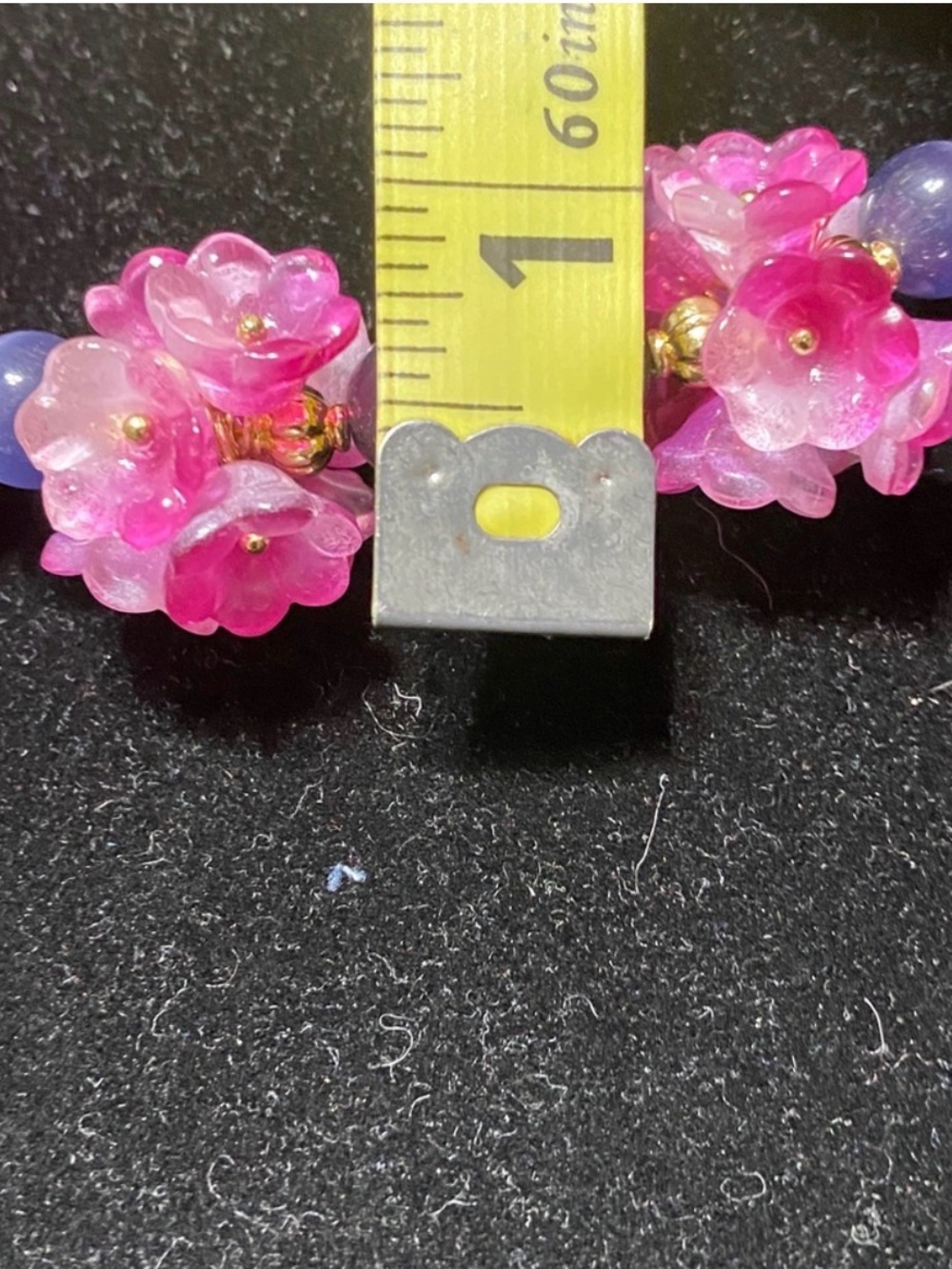 EYE CANDY LOS ANGELES Yasamin pink & purple Floral Beaded Choker Necklace 18” - Picture 11 of 12